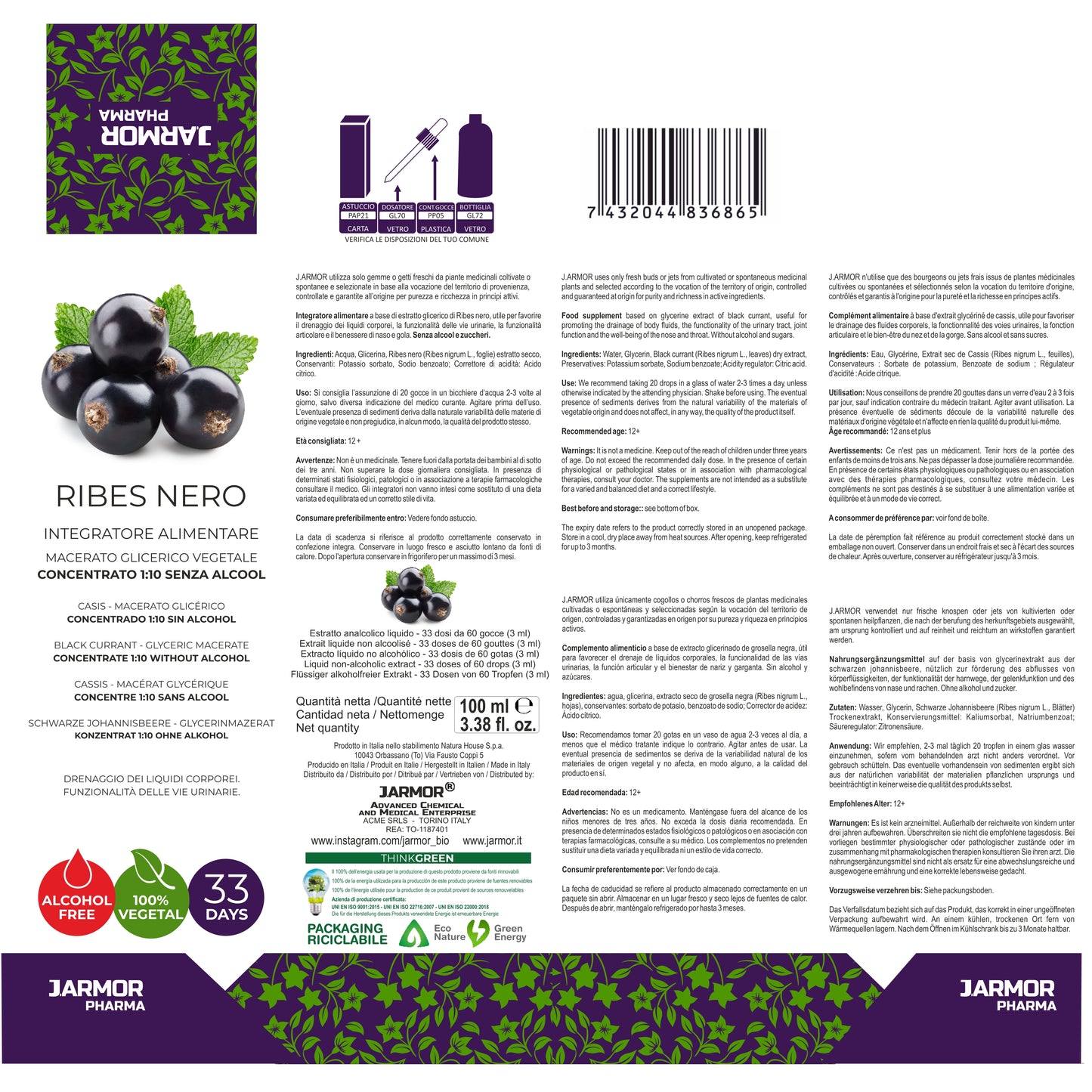 RIBES NERO - articolazioni, vie urinarie e benessere respiratorio (Soluzione Gocce)