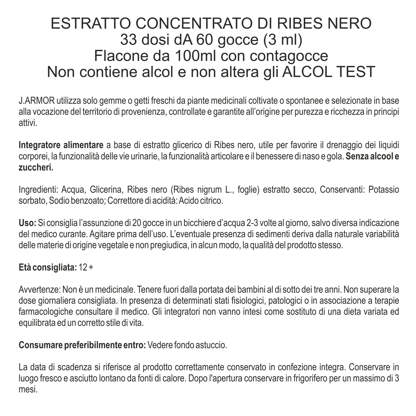 RIBES NERO - articolazioni, vie urinarie e benessere respiratorio (Soluzione Gocce)