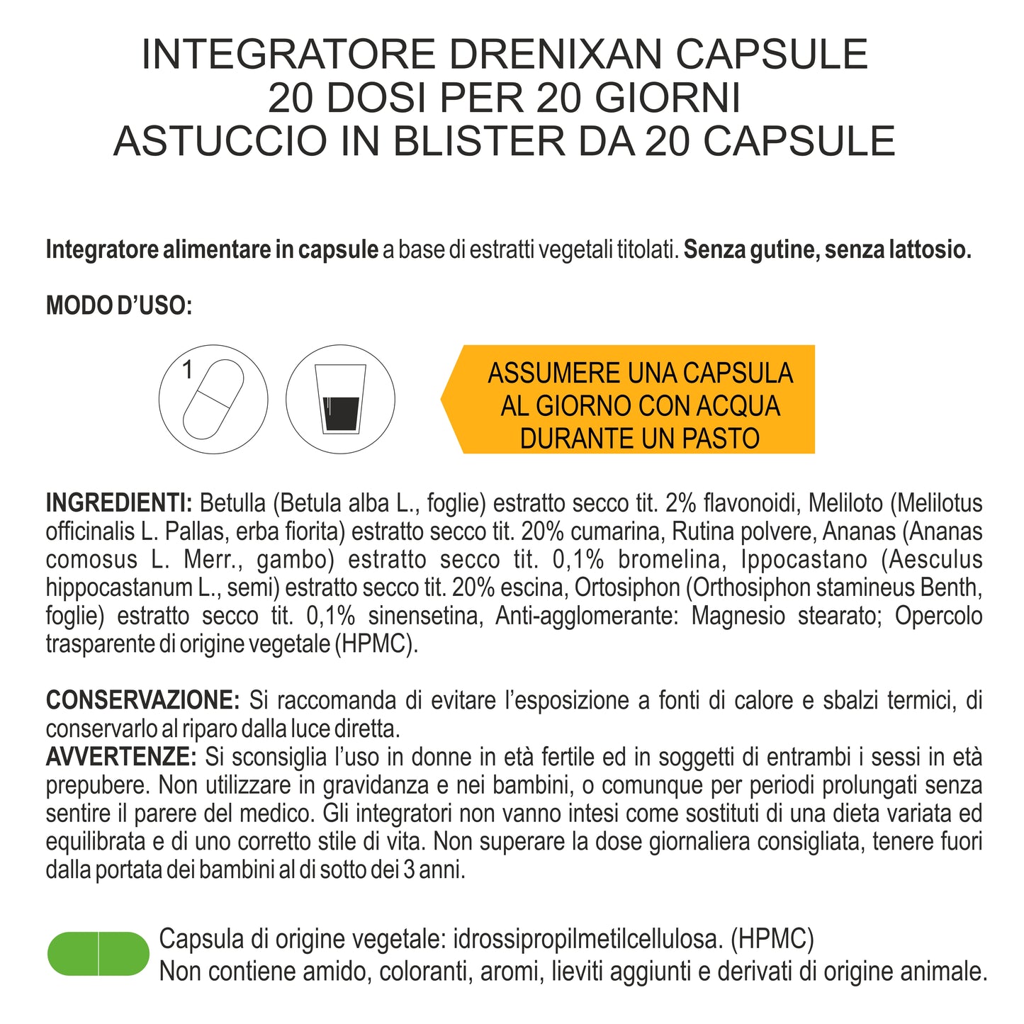 DRENIXAN - DRENANTE, DEPURANTE (Capsule)